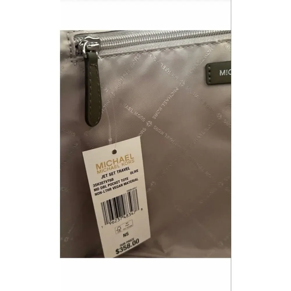 Women's Michael Kors Jet Set Travel Olive Green Tote Bag One Size